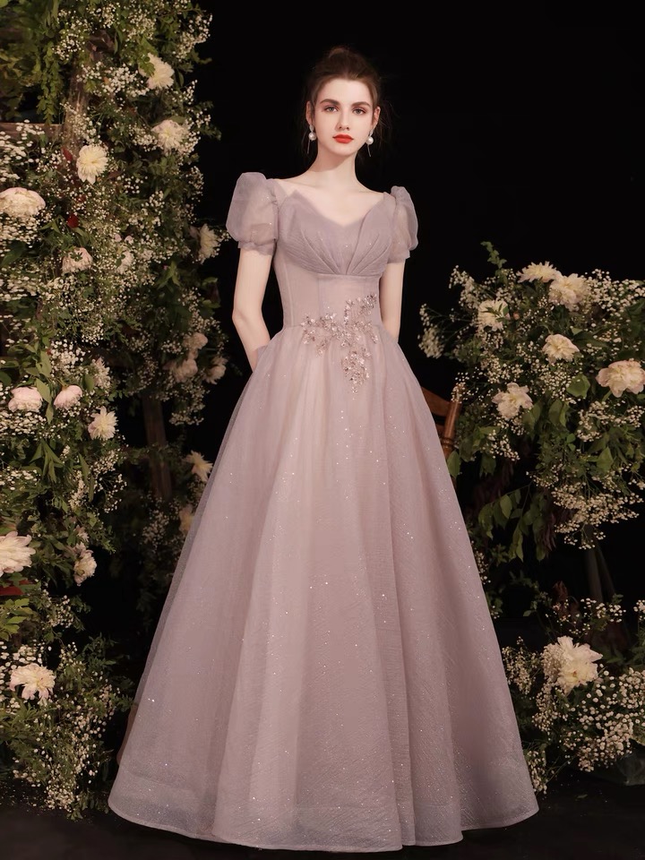 Puffle-sleeve Evening Dress, Fairy Student Dress, Princess Socialite Prom Gown ,custom Made