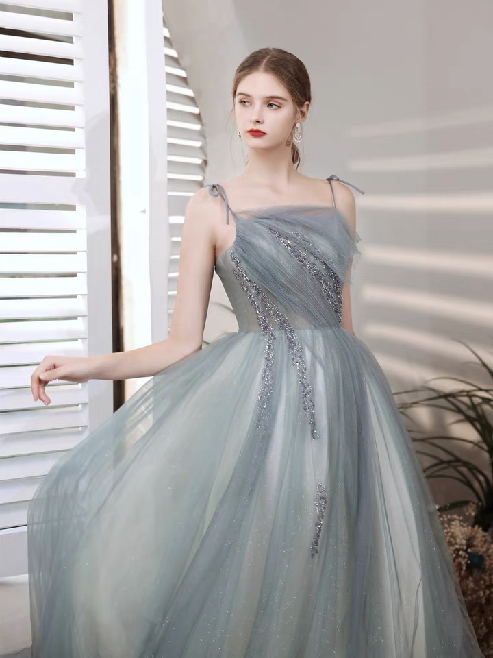 Blue Bridesmaid Dress, Classy Evening Dress, Birthday Party Dress,custom Made