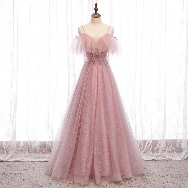 Pink Halter Dress, Classy Birthday Party Dress,custom Made