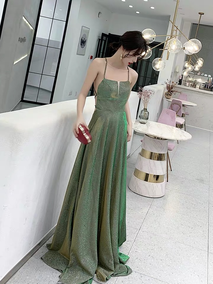 Fairy A Line Spaghetti Straps Layered Floral Satin Long Prom Dress,Evening Dress GG927