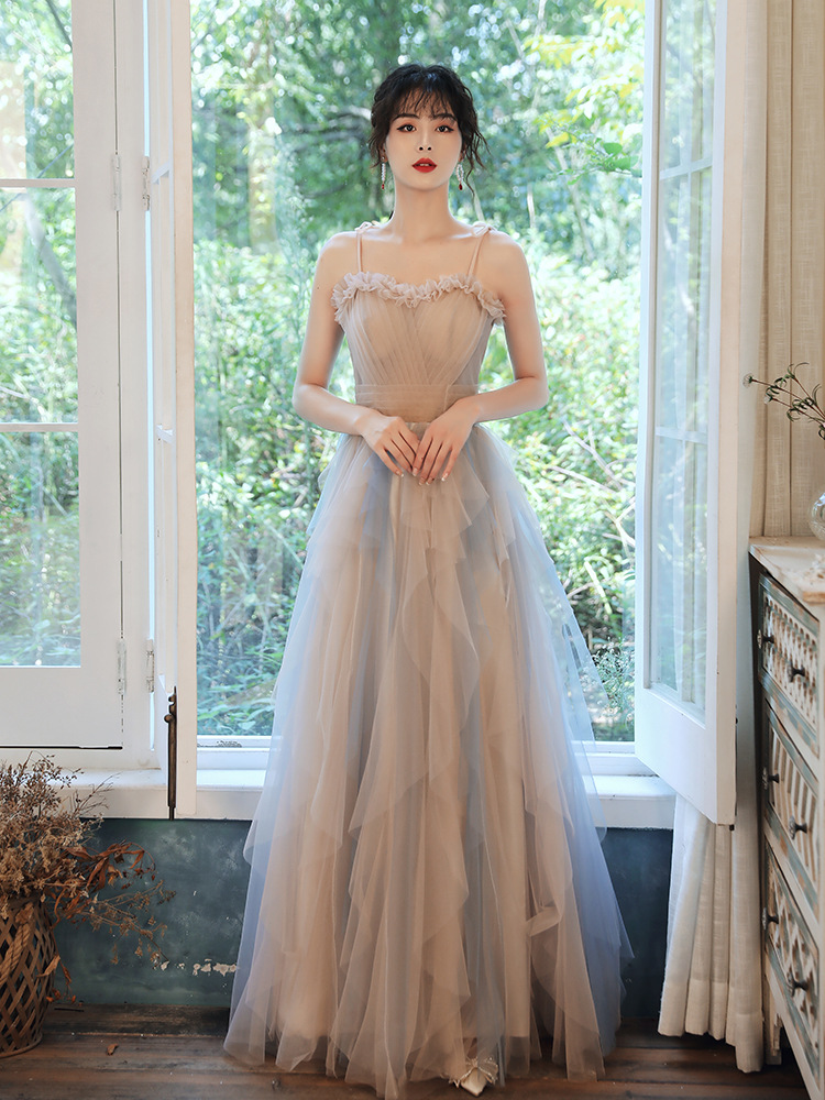 Classy, Irregular Birthday Dress, Spaghetti Strap Bridesmaid Dress,custom Made