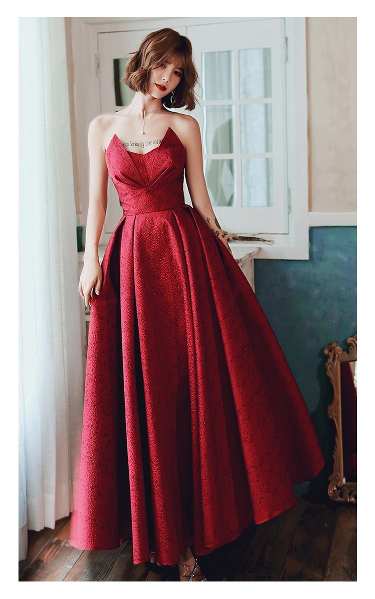 Strapless Red Evening Dress, Spring/summer, Red Party Dress,custom Made