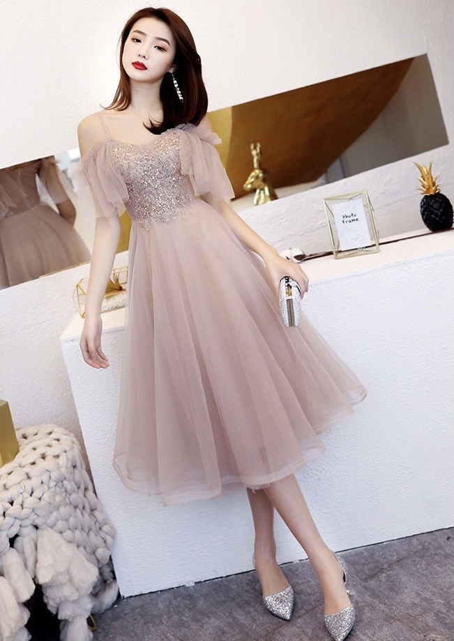 Off-the-shoulder Homecoming Dresses, Pink Bridesmaid Dresses, Sweet Birthday Dresses,custom Made