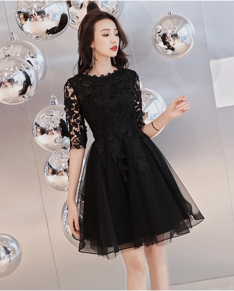 Black Little Dress, Birthday Dress, Lace Homecoming Dress,custom Made