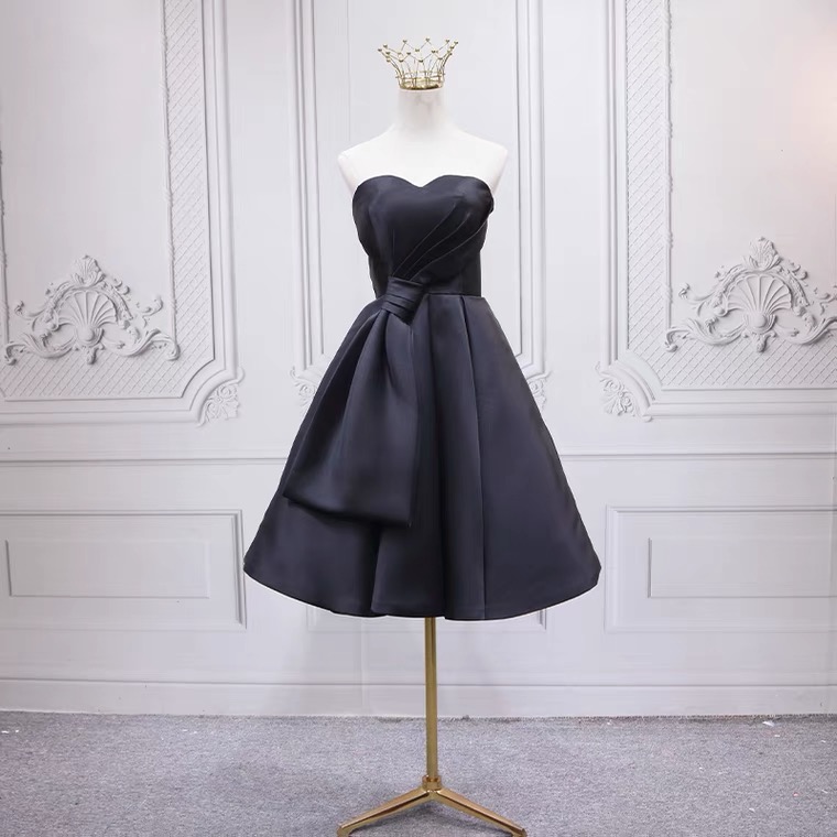 Black Evening Dress, Fashion Student Graduation Dress,strapless Homecoming  Dress, Birthday Party Dre on Luulla