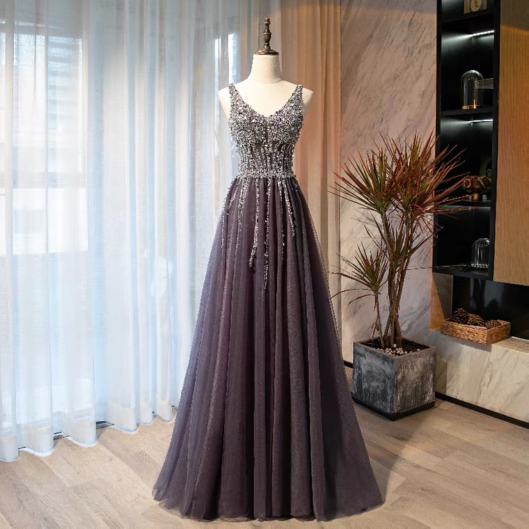 V-neck Long Fairy Dress, Sexy Beaded Prom Dress,custom Made V-neck Long Fairy Dress, Sexy Beaded Prom Dress,custom Made