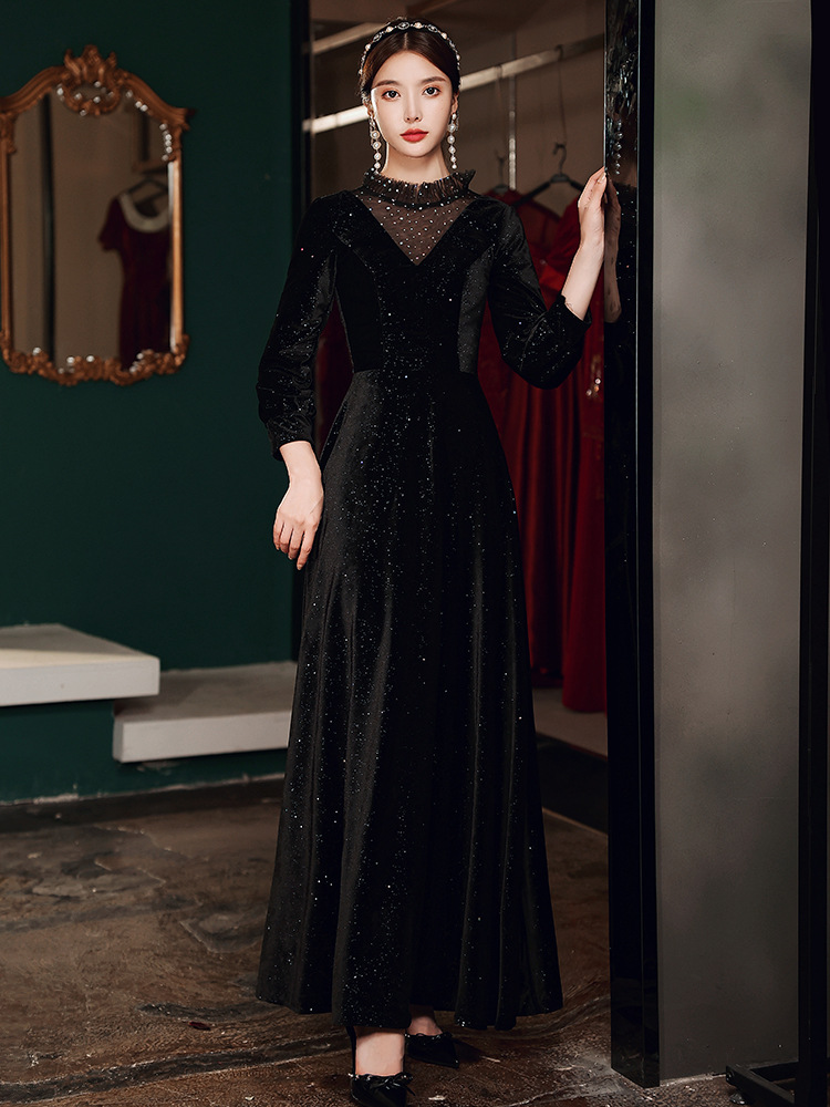 got class sequin dress black Got Class Sequin Gown - Black