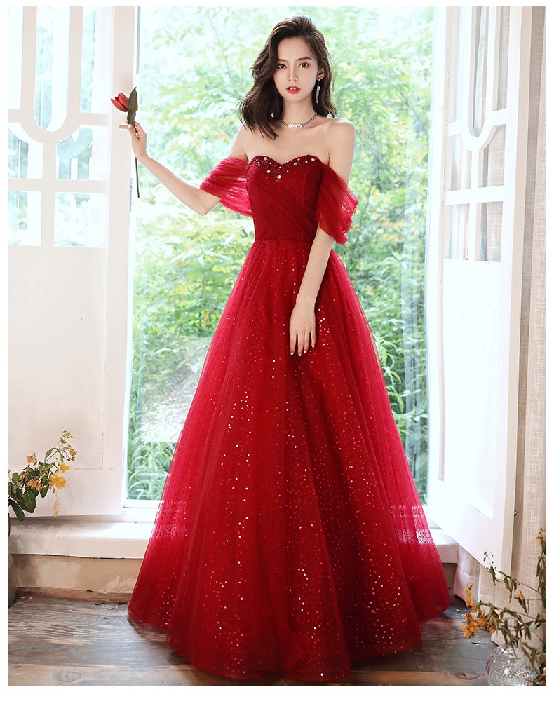 Red Dress, Fairy Off Shoulder Prom Dress,custom Made
