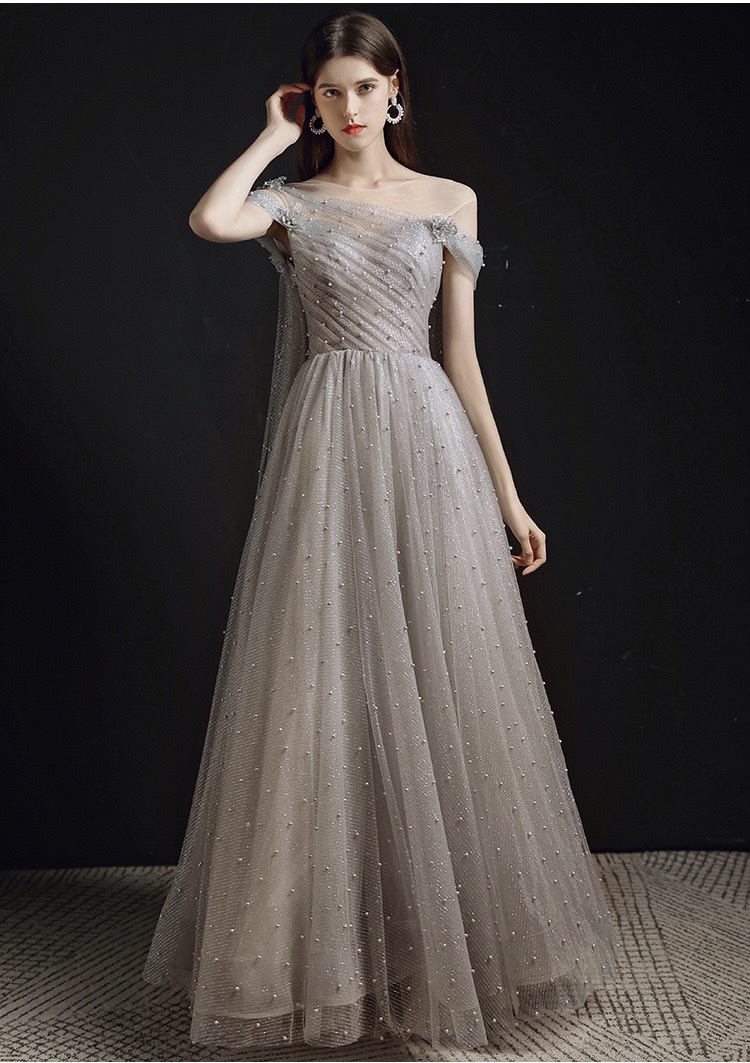 Queen's Party Dress, Sparkling Fairy Prom Dress,gray Dress,custom Made