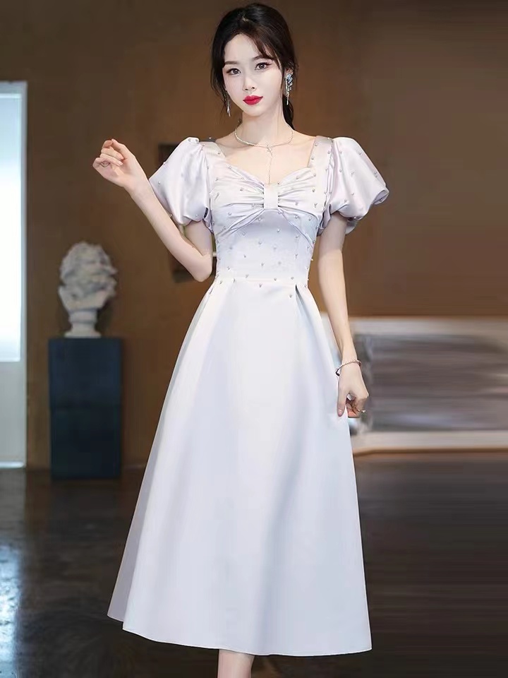 Bubble Sleeve Evening Dress, Princess Party Dress,homecoming Dress,custom Made