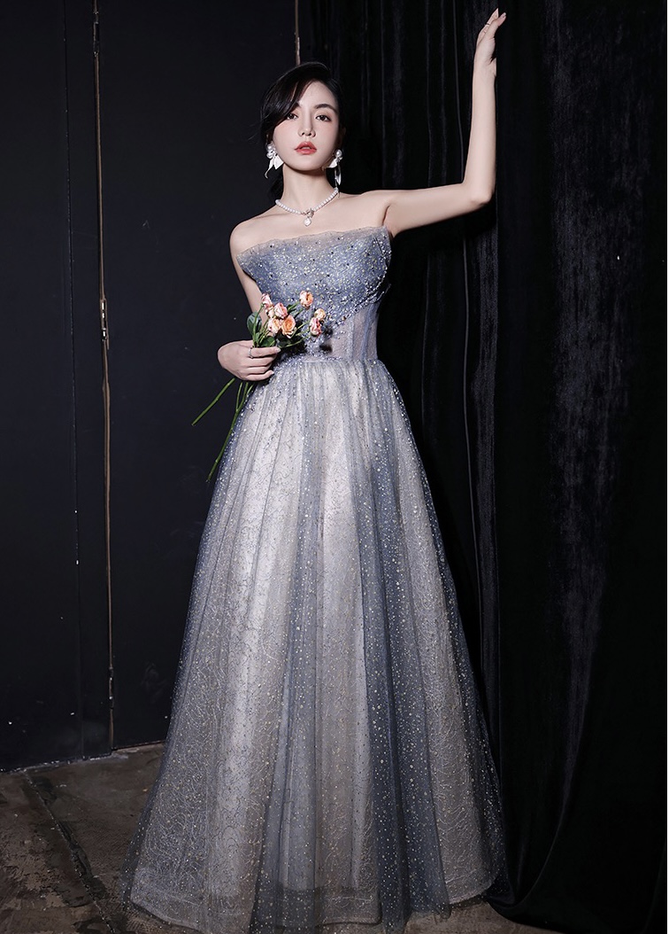 Strapless Prom Dress, Luxury Party Dress, Sparkling Evening Dress,custom Made