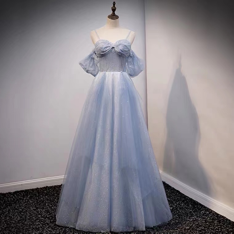 High Quality Evening Dress, Classy Blue Prom Dress, Fairy Party Dress,custom Made