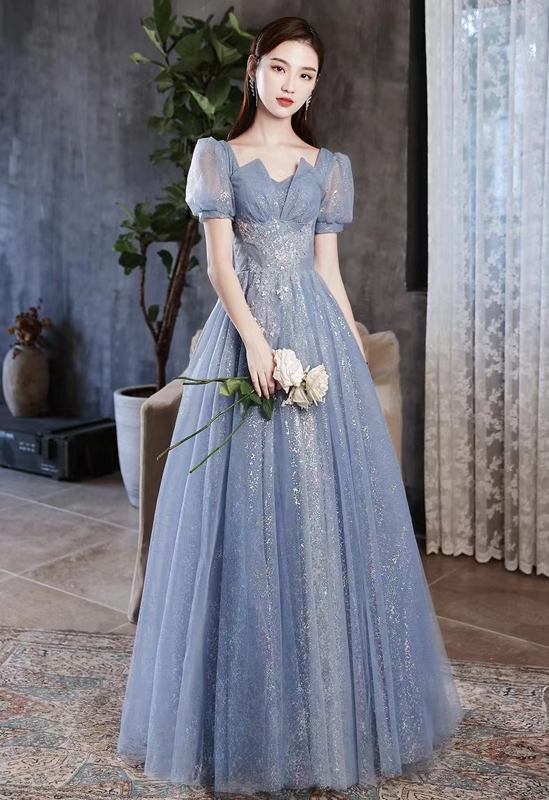 Blue Sky Prom Dress, Simple Elegant Dress,custom Made
