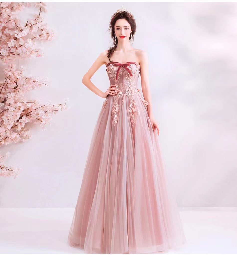 Temperament Famous Dress, Pink Prom Dress, Cute Sweet Evening Dress,mcustom Made