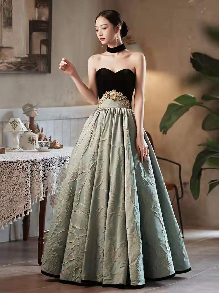 Strapless Evening Dress,unique Temperament Party Dress, Sexy Elegant Dress,custom Made