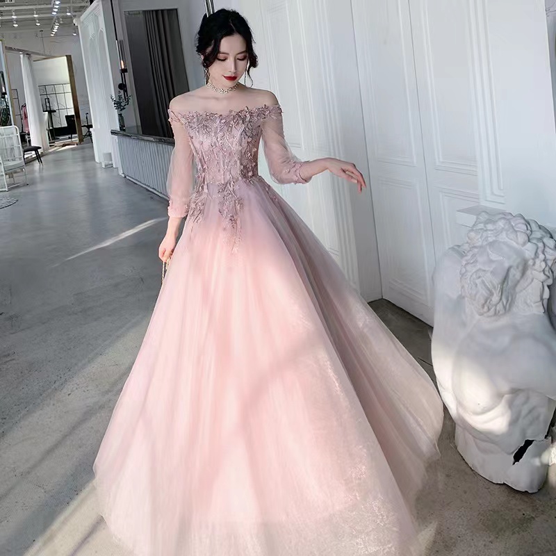 Pink Bridesmaid Dress, Fairy Dress, Sweet 16, Long Birthday Dress, Custom Made