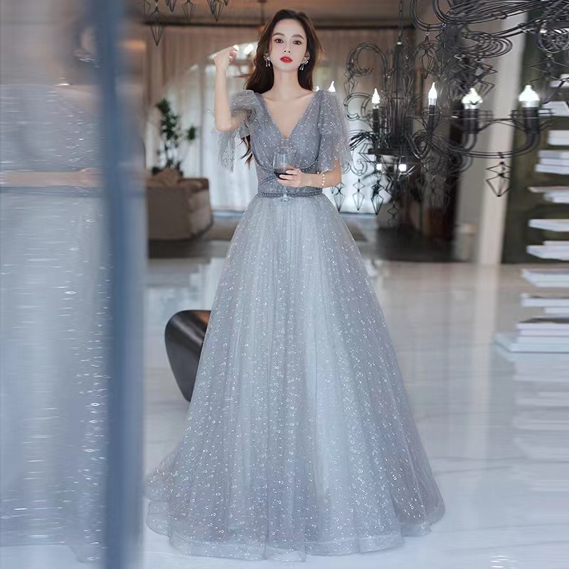 Fairy Prom Dress, Temperamental Grey Party Dress, Long Elegant Dress,custom Made