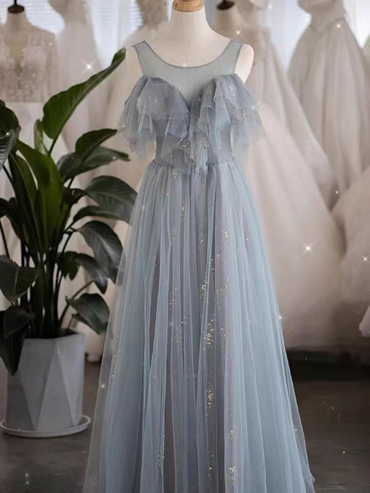 Off Shoulder Bridesmaid Dress, Gray Bridesmaid Dress, Fairy Long Party Dress,custom Made
