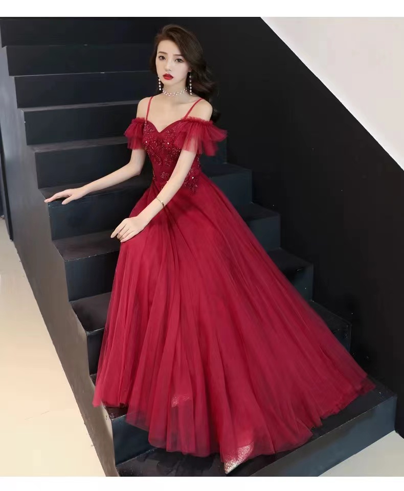 Red Prom Dress Women Sexy Dresses Elegant Simple Party Dress