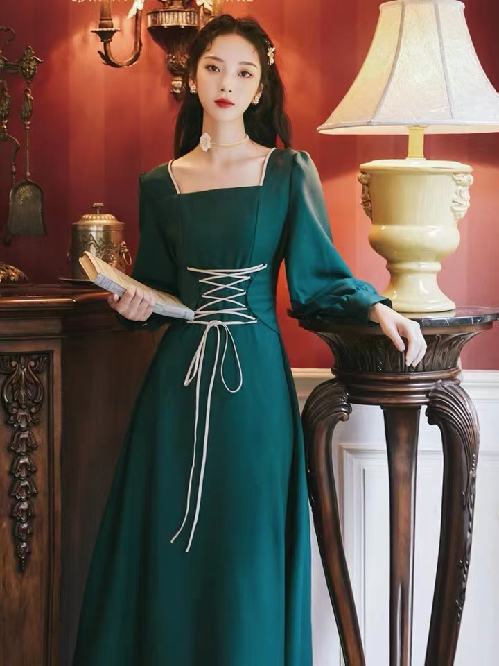 Unique, Waist Style Dress, Elegant Prom Dress,long Sleeve Party Dress