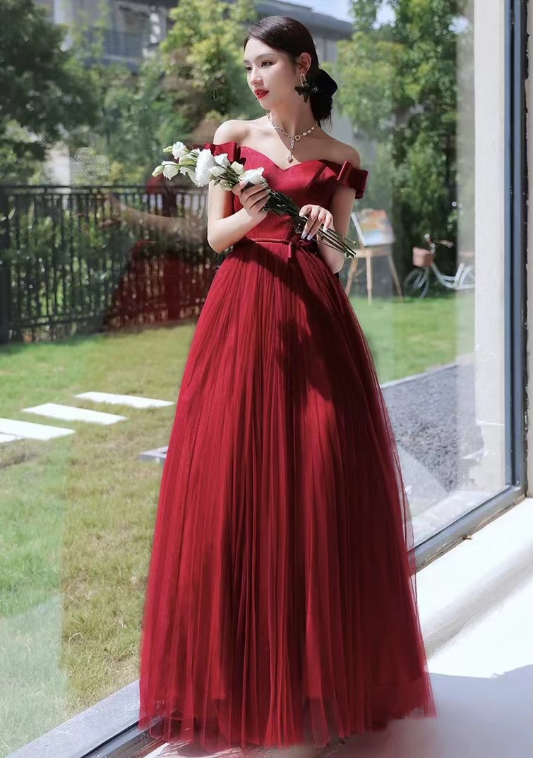 Red Prom Dress,off Shoulder Party Dress,custom Made,custom Made
