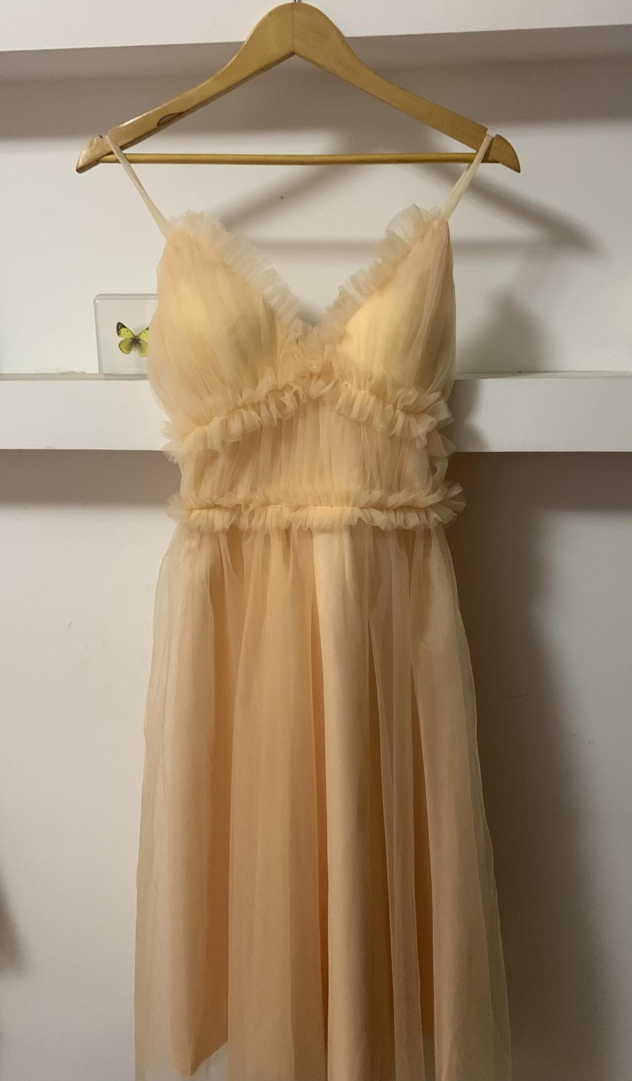 Spaghetti Strap Party Dress,fairy Midi Dress,gentle Apricot Daily Dress,homecoming Dress,custom Made