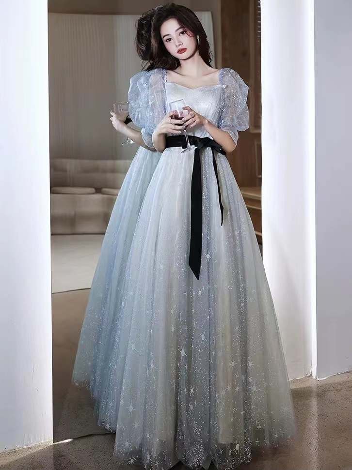 Fairy Party Dress, Off Shoulder Promdress, Blue Birthday Dress,custom Made