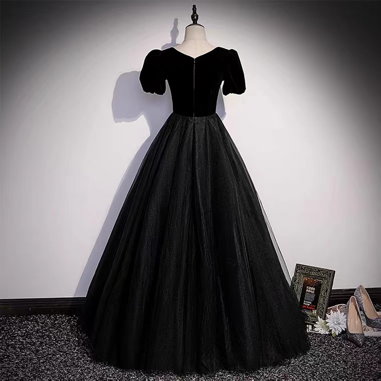 Square Neck Evening Dress,sexy Party Dress,black Ball Gown Dress,custom ...