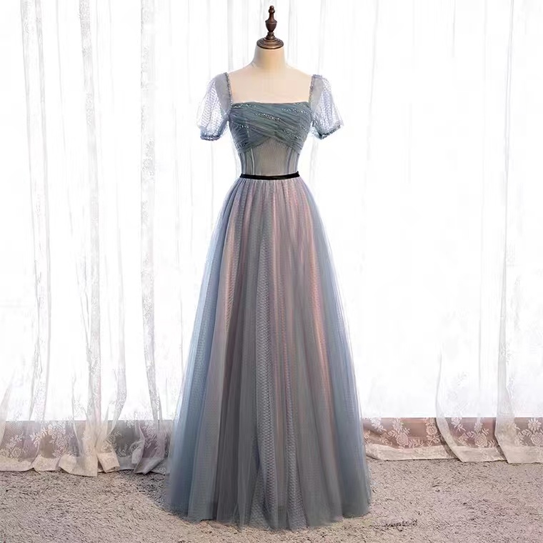 Off Shoulder Evening Dress,fairy Party Dress,blue Prom Dress,custom Made