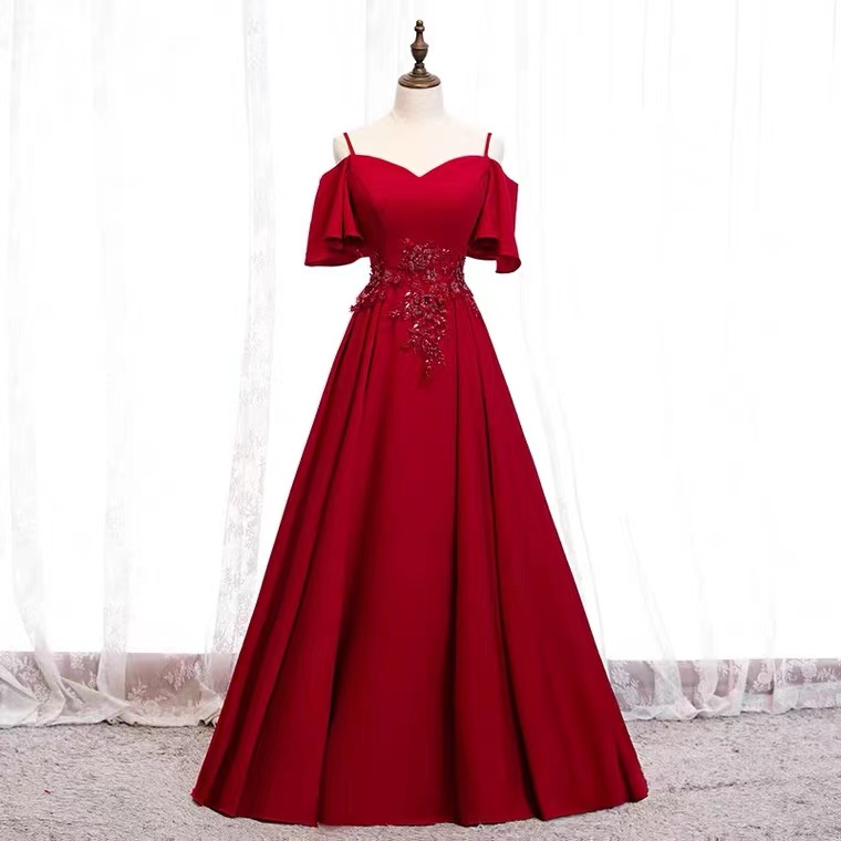 Red Evening Dress, Charming Sexy Prom Dress,spaghetti Strap Party Dress,custom Made