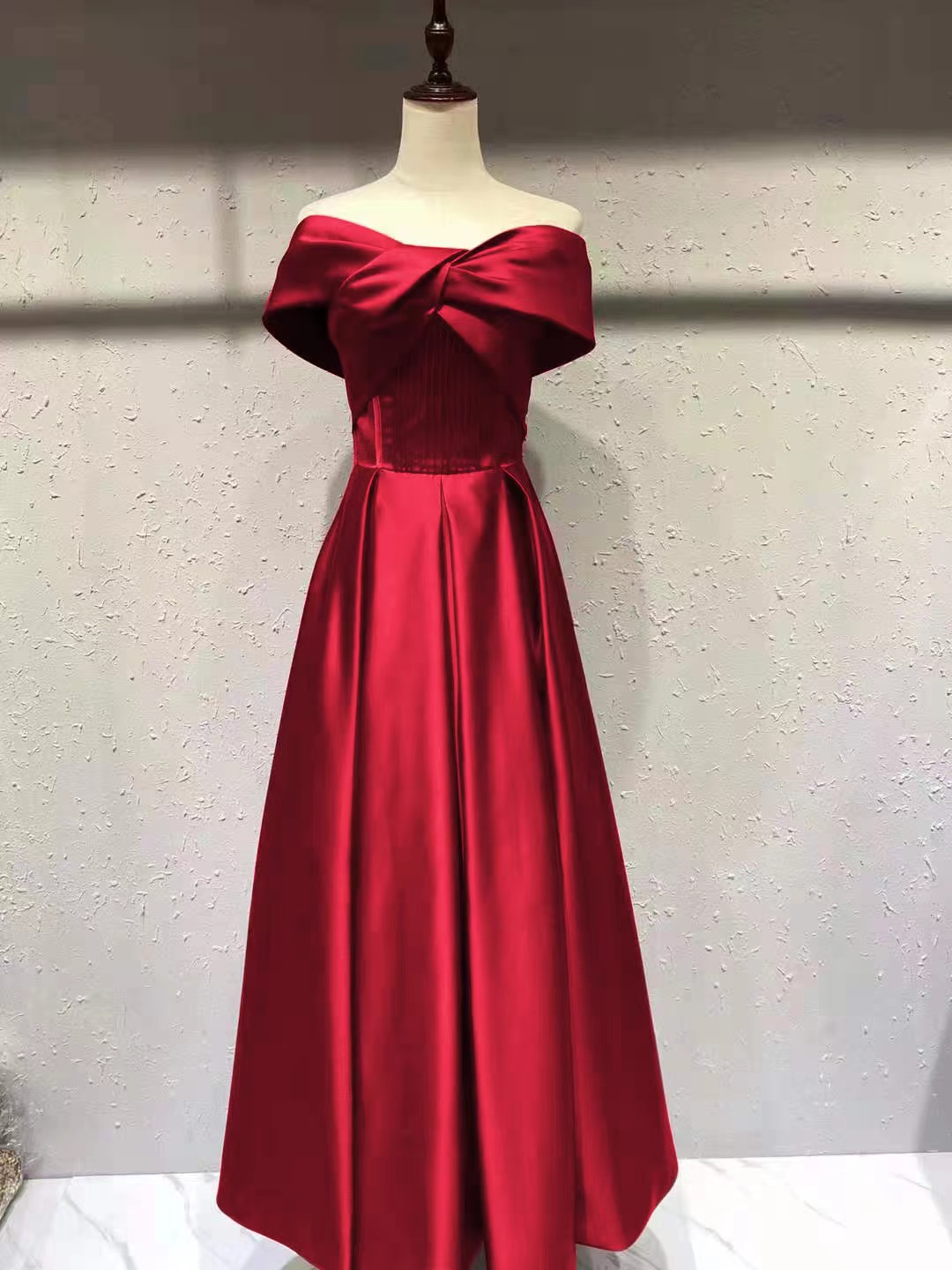 Off Shoulder Evening Dress, Red Party Dress, Sexy Evening Dress,custom Made