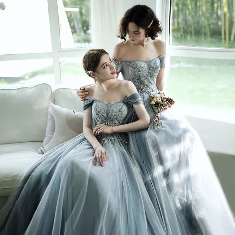 Blue Bridesmaid Dress, Summer, Fairy Bridesmaid Evening Dress,custom Made