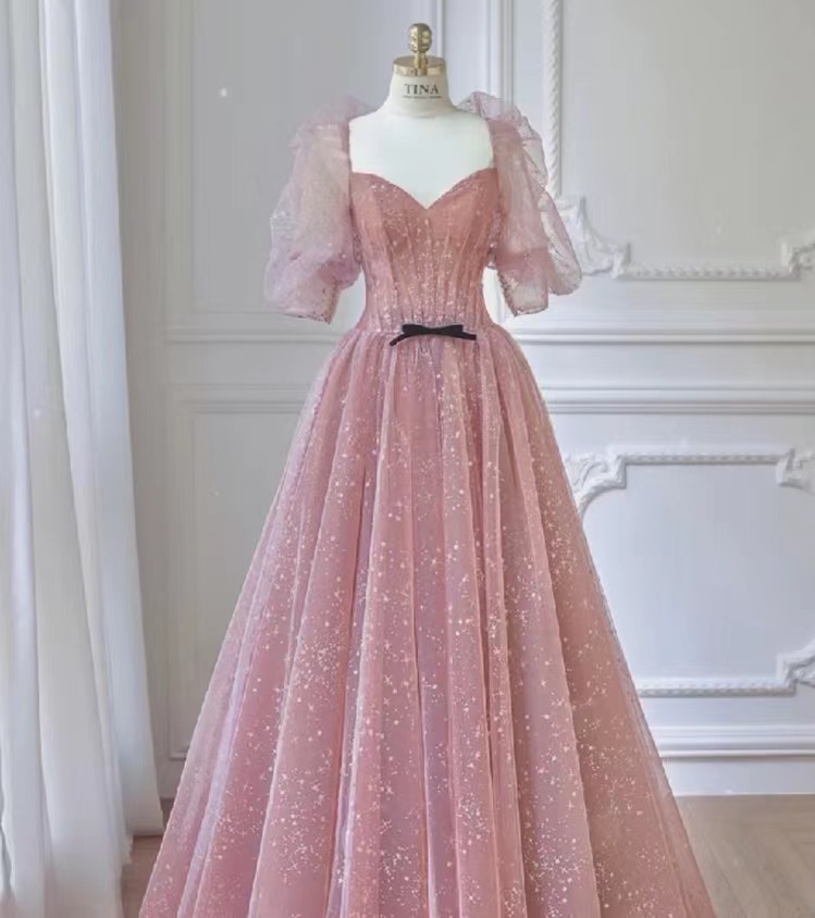 Sweet Princess Dress, Pink Party Dress, Fairy Prom Dress ,custom Made