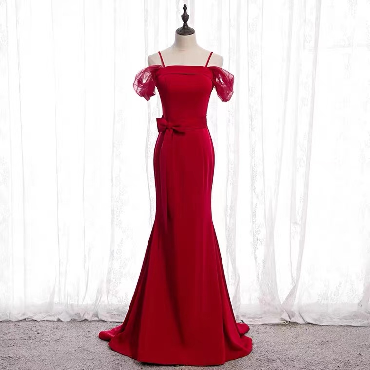 Spaghetti Strap Prom Dress,red Party Dress,chic Bodycon Dress,custom Made