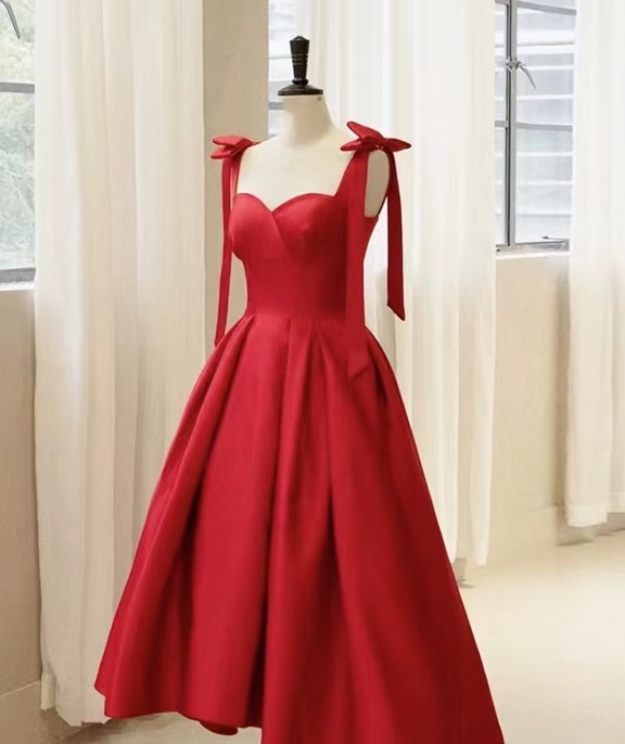 Red Evening Dress,cute Birthday Dress,spaghetti Strap Party Dress,homecoming Dress,custom Made