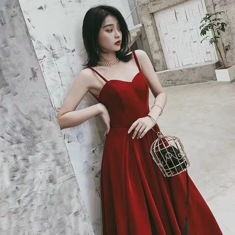 Red Evening Dress,cute Birthday Dress,spaghetti Strap Party Dress,custom Made