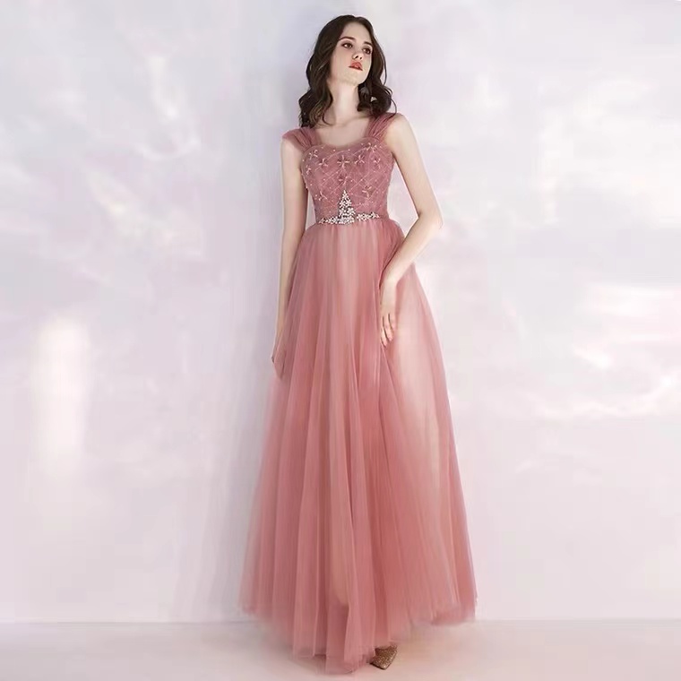 Spaghetti Strap Dress Evening Dress, Pink Prom Dress, Sweet Bridesmaid Dress,custom Made