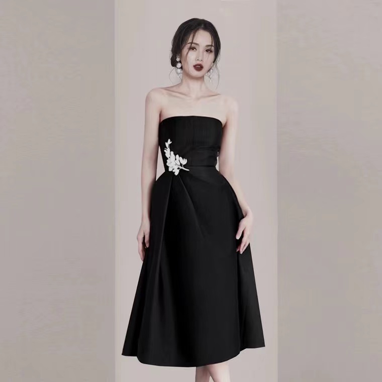 Black Party Dress,strapless Dress ,sexy Homecoming Dress,custom Made