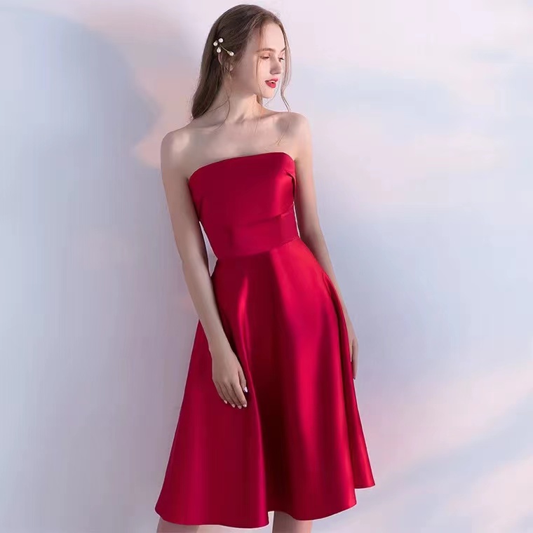 Red Party Dress,strapless Dress ,sexy Homecoming Dress,satin Graduation Dress,custom Made