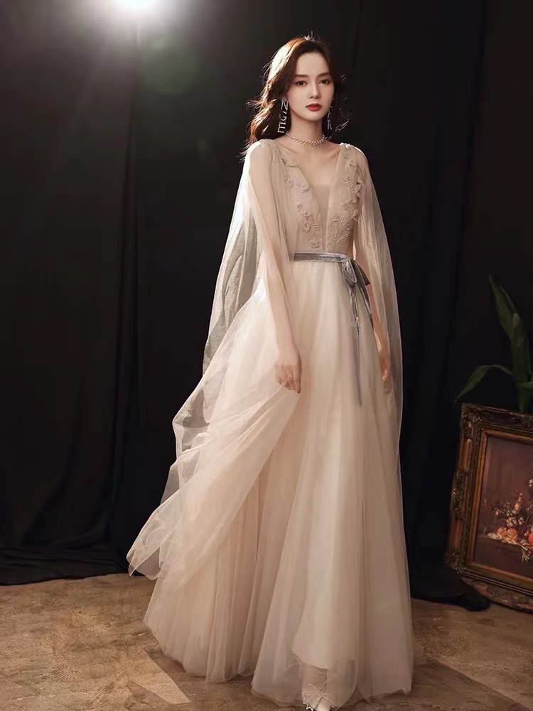 Light Luxury Party Dress,v-neck Evening Dress, Fairy Prom Dress,custom Made