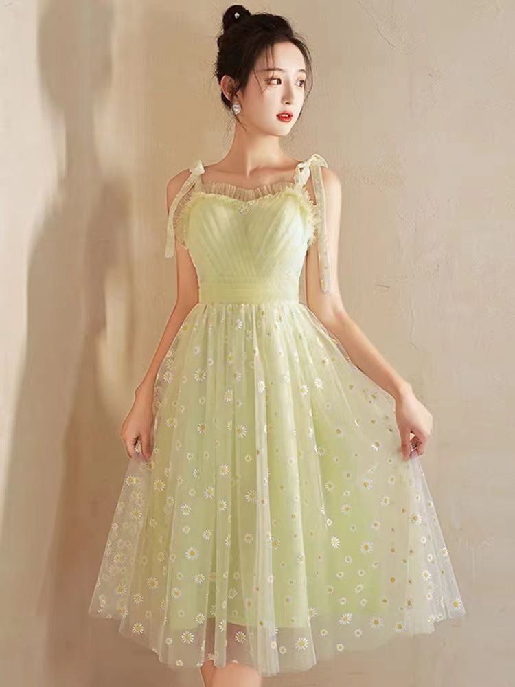 Daisy Dress, Fairy Dress, Temperament Birthday Party Dress, Spaghetti Strap Bridesmaid Dress,custom Made