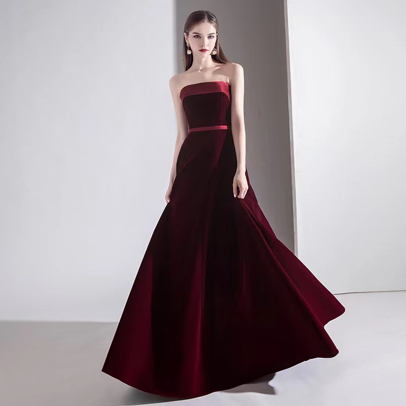 Sexy, Stylish Evening Dress, Elegant Red Aura Queen Gown, Strapless Prom Gown,custom Made