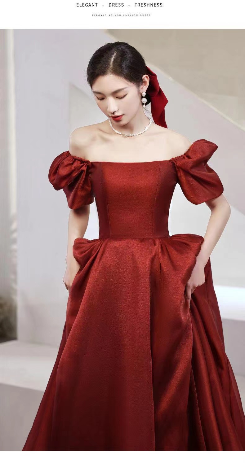 Princess Prom Dress, Red Party Dress, Glamour Off Shoulder Evening Dress,custom Made