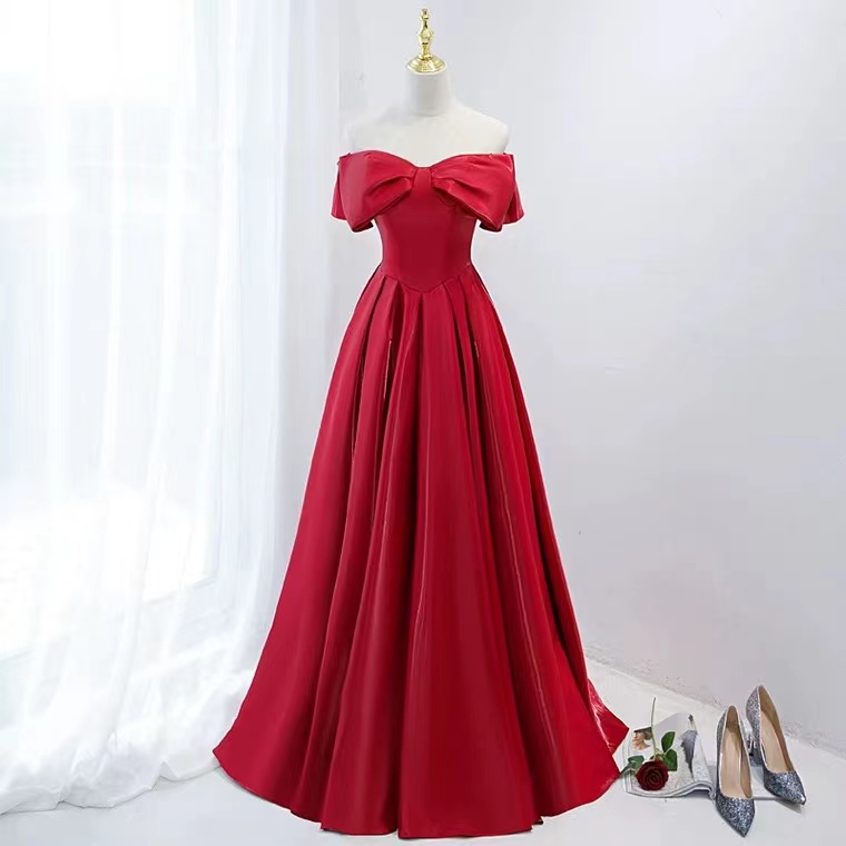 Fashion Prom Dress, Long Graduation Girl Dress, Red Off Shoulder Party Dress,custom Made