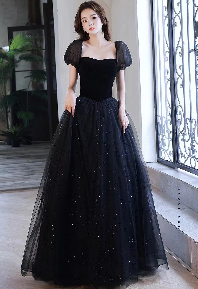 Black Party Dress,off Shoulder Prom Dress,princess Evening Dress,, Ball Gown Party Dress,custom Made