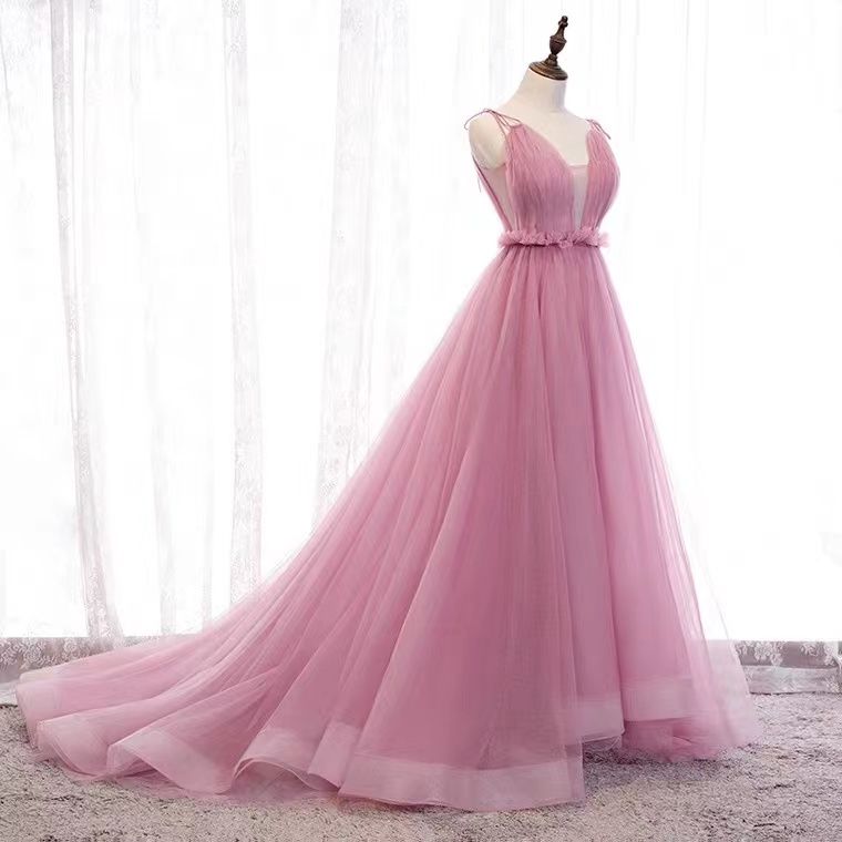 Princess Party Dress ,spaghetti Strap Bridesmaid Dress,fairy Prom Dress, Sweet Pink Evening Dress,custom Made