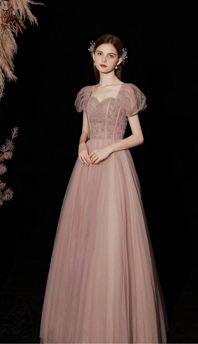 Fairy Bridesmaid Dress Pink Prom Dress, Off Shoulder Evening Dress,custom Made