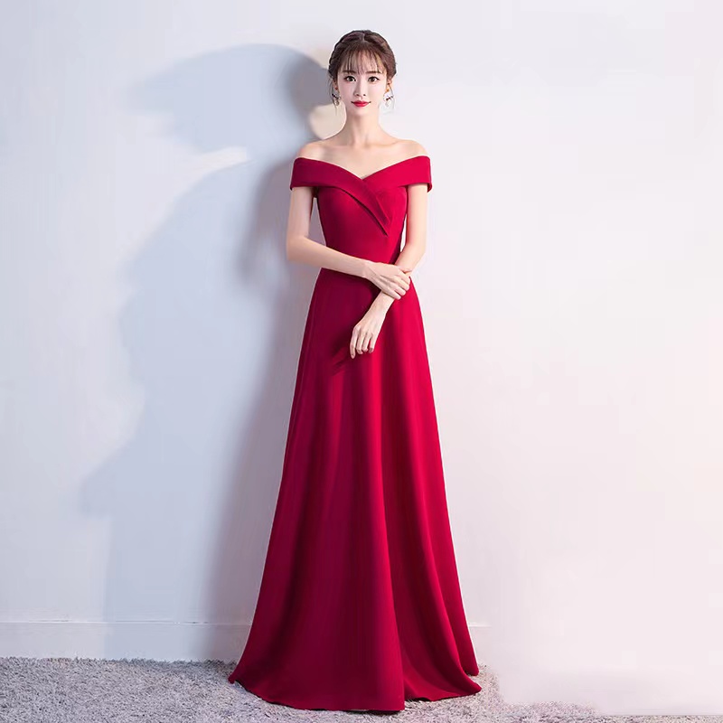 Red Party Dress,off Shoulder Prom Dress,elegant Evening Dress,custom Made