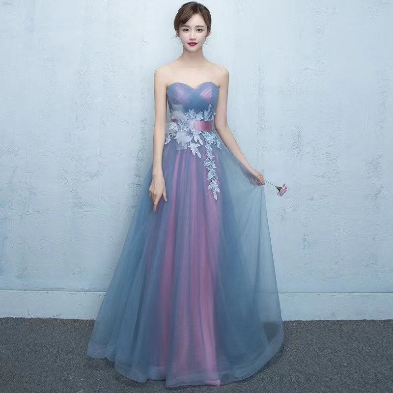Strapless Prom Dress, Sweetheart Evening Dress,blue Party Dress,custom Made