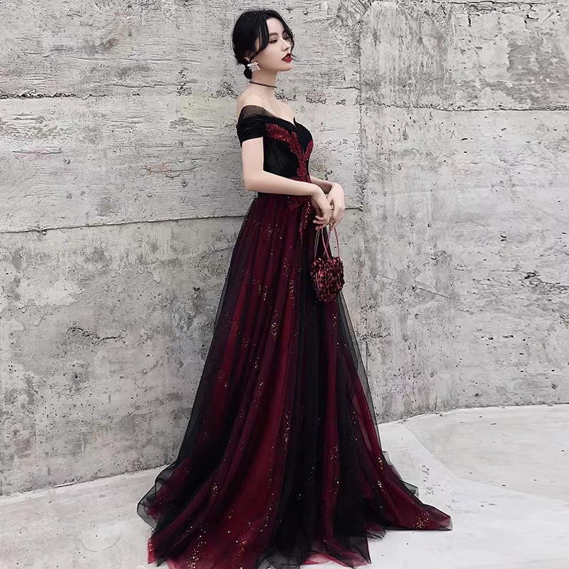 Black and Burgundy Dress main image 1